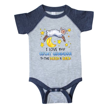

Inktastic I Love My Great Grandpa to the Moon and Back Cute Sheep Gift Baby Boy or Baby Girl Bodysuit