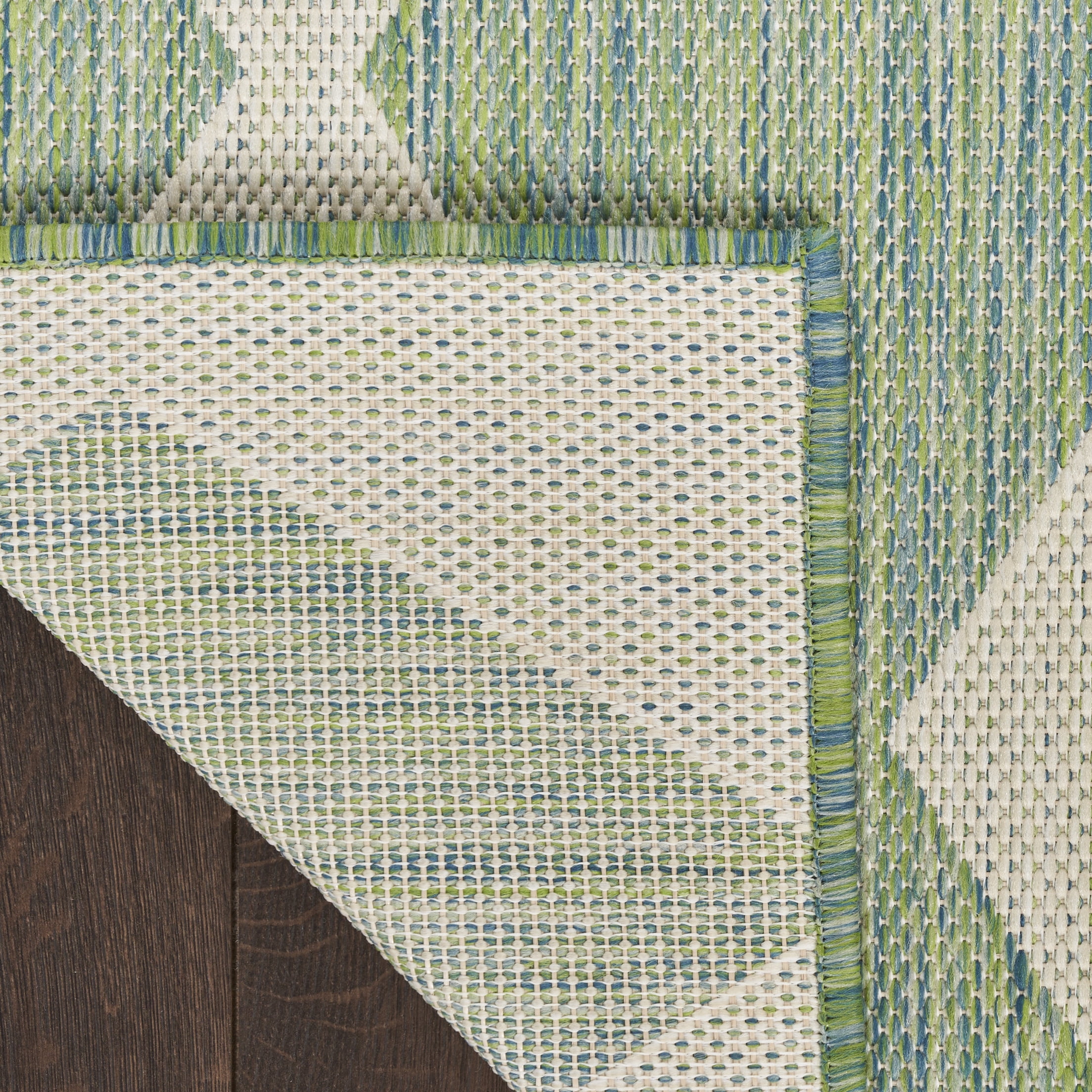 Nourison Positano Indoor/Outdoor Blue Green 5' x 7' Area Rug (5x7)