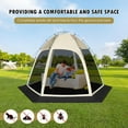 thumbnail image 5 of Screen Tent with Removable Floor,  Large 11.8'x11.8' Gazebos with Mosquito Netting and Removable Floor Sunproof Outdoor Canopy Tent for Backyard Khaki Party Outside Activities, Khaki, 5 of 12