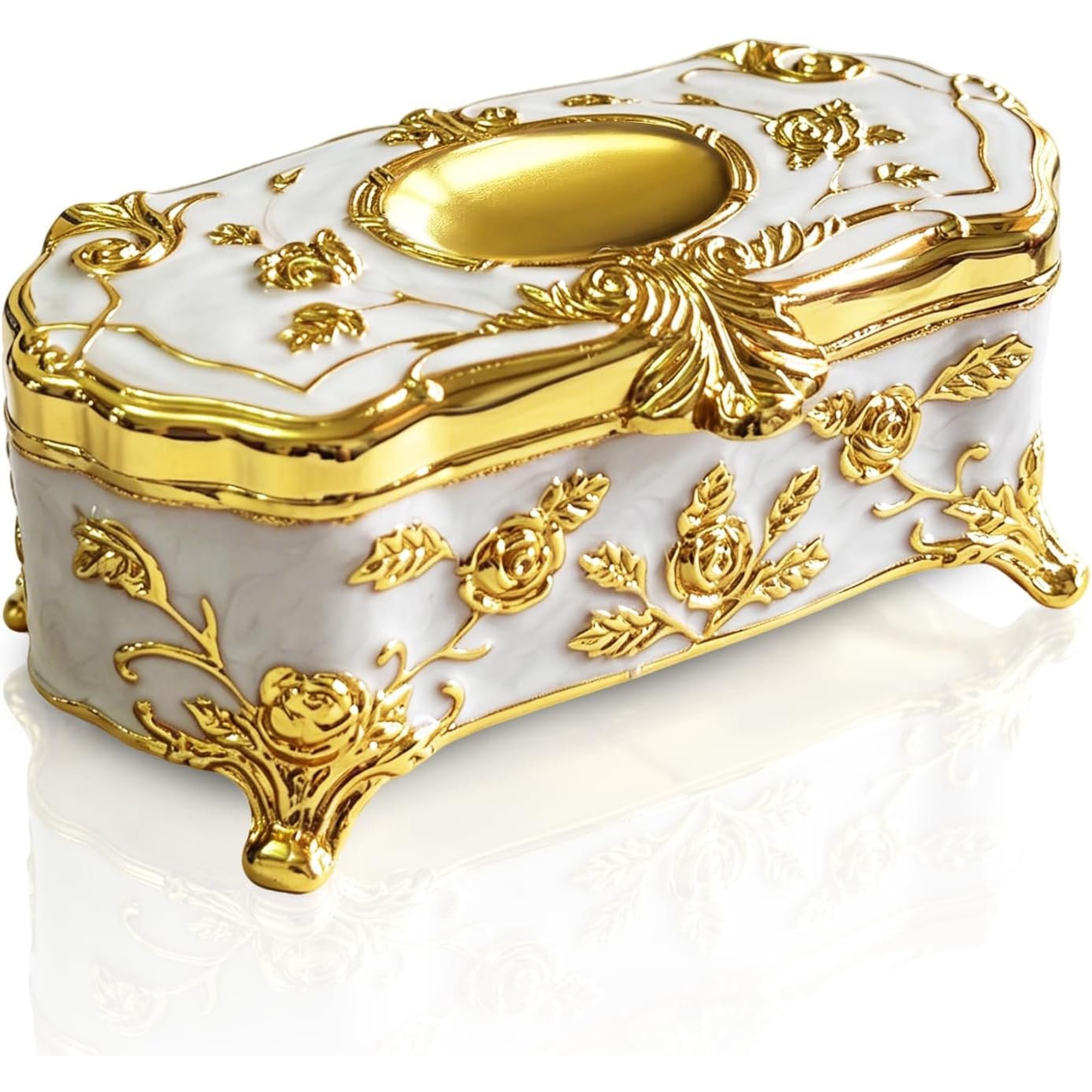 White Metal Box Small Trinket Box for Women Girls Nice for Christmas Valentine s Day Birthday Anniversary Decorative Storage for Earrings Rings Necklaces Decor
