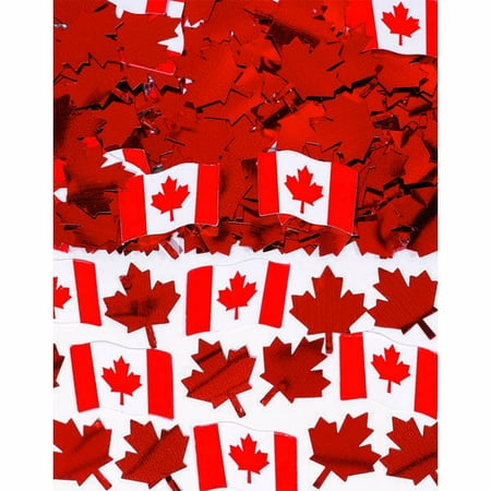 - Canadian Flag Printed Confetti Mix - 0.5 oz