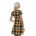 thumbnail image 2 of Women’s A Line Plaid Summer Dress, Retro Triangle Arrangement, Cross Wrap V Neck, 6 Sizes, by Ambesonne, 2 of 2