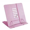 thumbnail image 1 of Soporte para libros de metal plegable, soporte para libros con caballete de metal, soporte para libros de metal, soporte para libros de cocina ajustable (rosa), 1 of 5