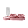 thumbnail image 2 of Juego de tazones para gatos 3 en 1, tazones de alimentación sin derrames con botella de agua automática, tazones de comida para gatos inclinados de 15 Rosa Fernando Cuencos para gatos, 2 of 8