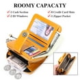 thumbnail image 6 of (2 pack) FALAN MULE Small Wallet for Women Leather Bifold Zipper RFID wallets woman Card Holder Wallet with Removable Card Sleeve, 6 of 10