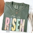 thumbnail image 2 of Faux Patchwork He Is Risen Shirt: Retro Quilted Christian Easter Tee, 2 of 5