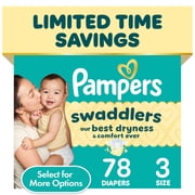Pampers Swaddlers Fragrance Free Baby Diapers Size 3, 78 Count (Select for More Options)