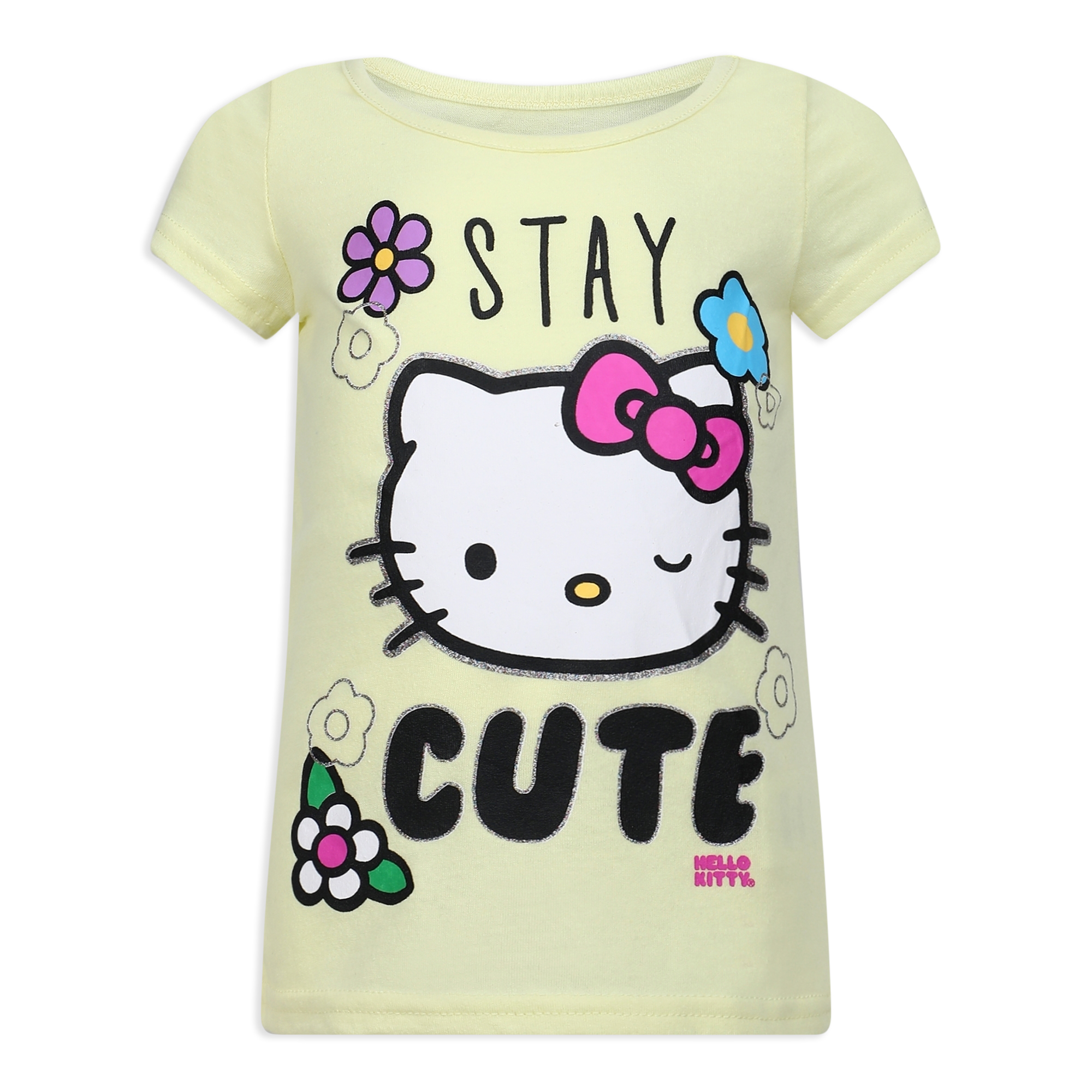 Hello Kitty Girls 3 Pack Short Sleeve T-Shirt - Yellow/Pink/Purple