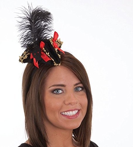 Pirate Mini Hat On Headband Adult Caribbean Buccaneer Womens