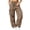 Brown, variant on Kmdttou Cargo Pants Women Stretchy New Straight Tube Solid Color Button Multi Pocket Casual Drawstring Work Pants