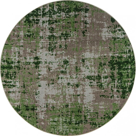 Joy Carpets Kid Essentials Terra Mae 7'7" Round Area Rug in Color Meadow