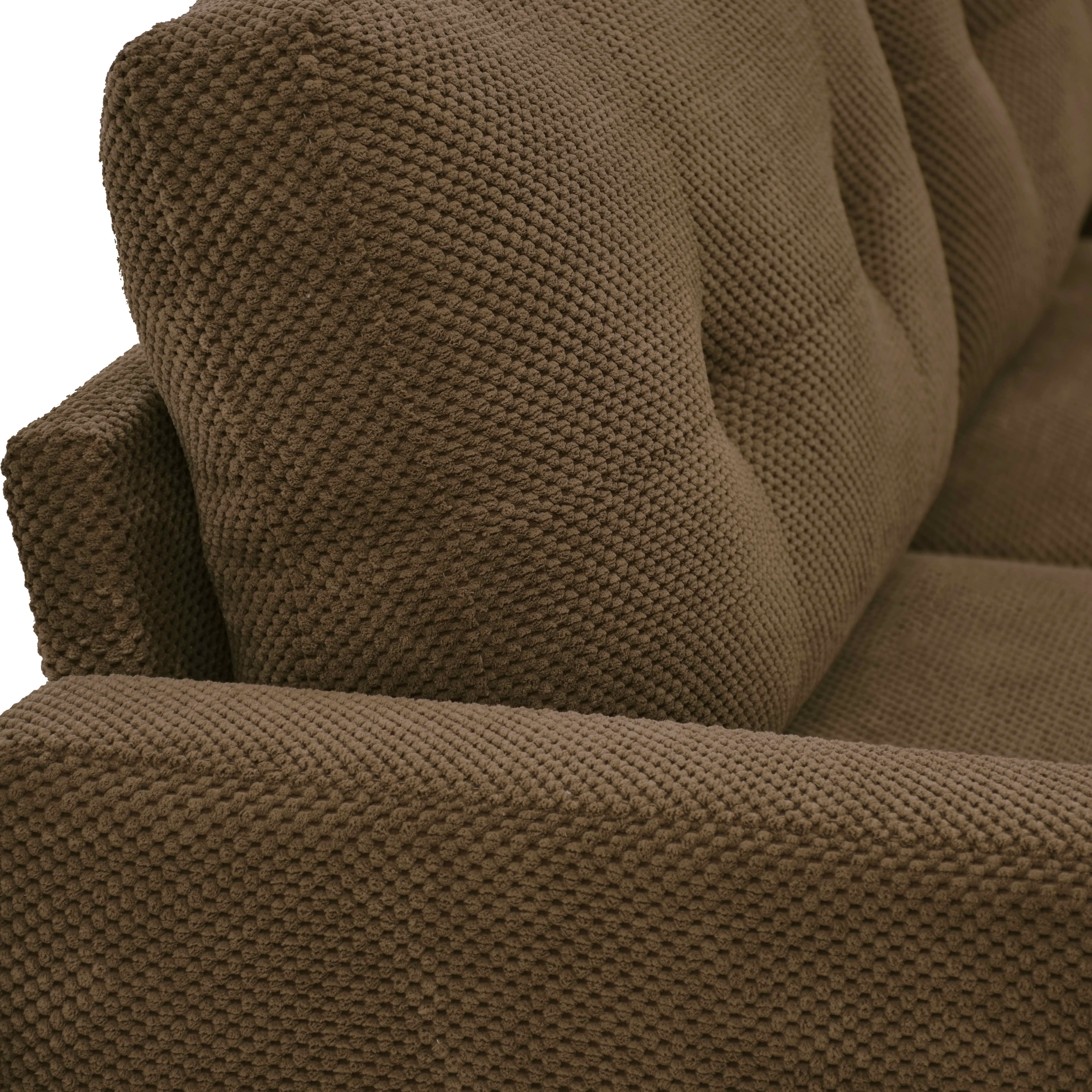 MAYEERTY 65‑Inch Modern Minimalist Two‑Seater Sofa, Nubby Upholstered Loveseat with Sturdy Solid Wood Legs, Mid‑Century Upholstered Couch for Living Room