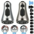 thumbnail image 2 of Premium Chrome Finish Pull-Down Kitchen Faucet Spray Head Replacement 3-Mode Spray Options, 9 Adapters for G1/2 American Standard, 2 of 2