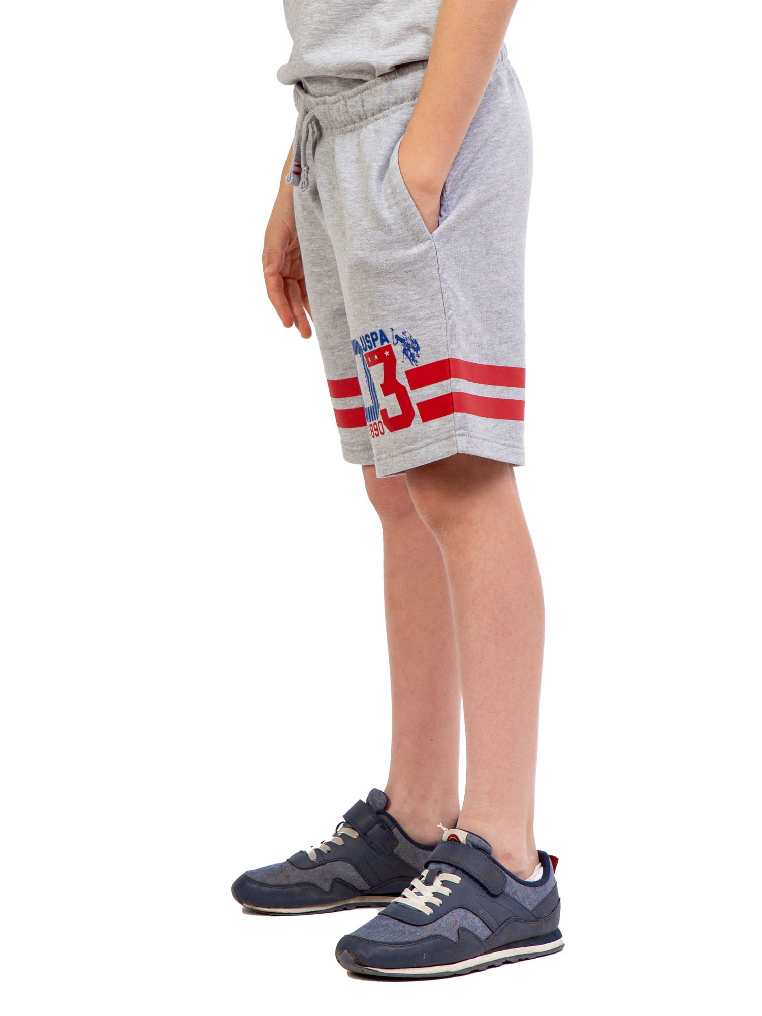 U.S. Polo Assn. Boys Stripe Terry Shorts, 2- Pack, Sizes 4-18