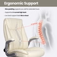 thumbnail image 4 of Neo Chair Chairman Ergonomic High Back Leather Computer Desk Executive Office Chair, Ivory, 4 of 8