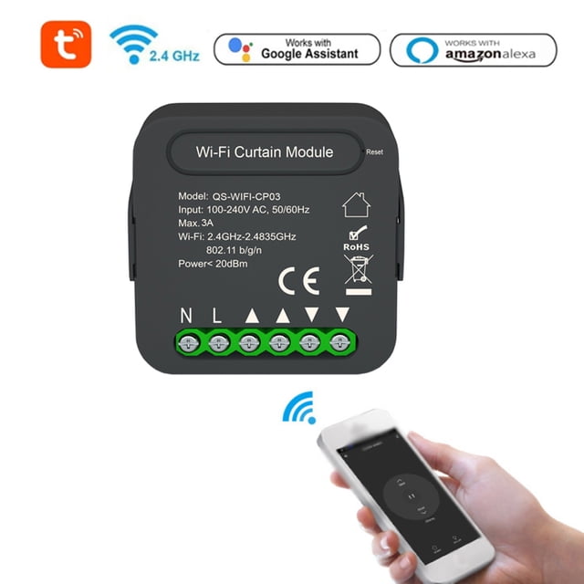 Control QS-WIFI-CP03 Tuya WiFi Módulo De Interruptor De Cortina Inteligente Módulo De Modificación De Cortina Para El Hogar Dispositivo De Teléfono Móvil Función De
