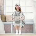 thumbnail image 7 of FORMRS Wearable Blanket Hoodie with Sleeves for Kids Cozy Flannel Sweatshirt, Gray Cat Pattern, 7 of 7