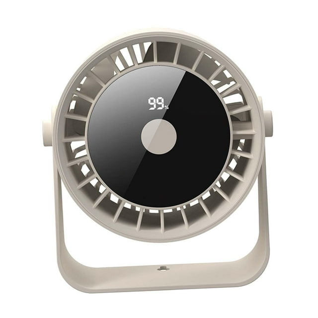 Ventilador de escritorio o de pared, pequeño y portátil, con cabezal móvil de 5 velocidades. Blanco