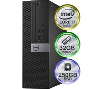 Dell Optiplex 3050 Desktop Computer | Quad Intel i7 (3.4) | 32GB DDR4 RAM | 250GB SSD Solid State | Windows 10 Professional | Home or Office PC