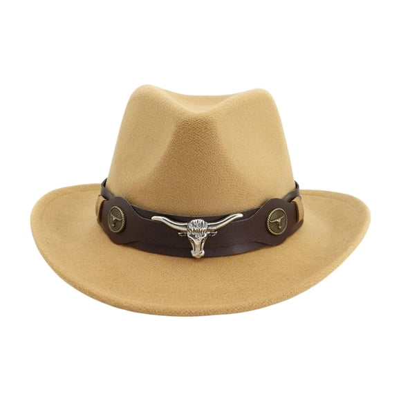 Sombrero de Vaquero Sunnimix Sombrero de Vaquero Occidental Ala Ancha Camello