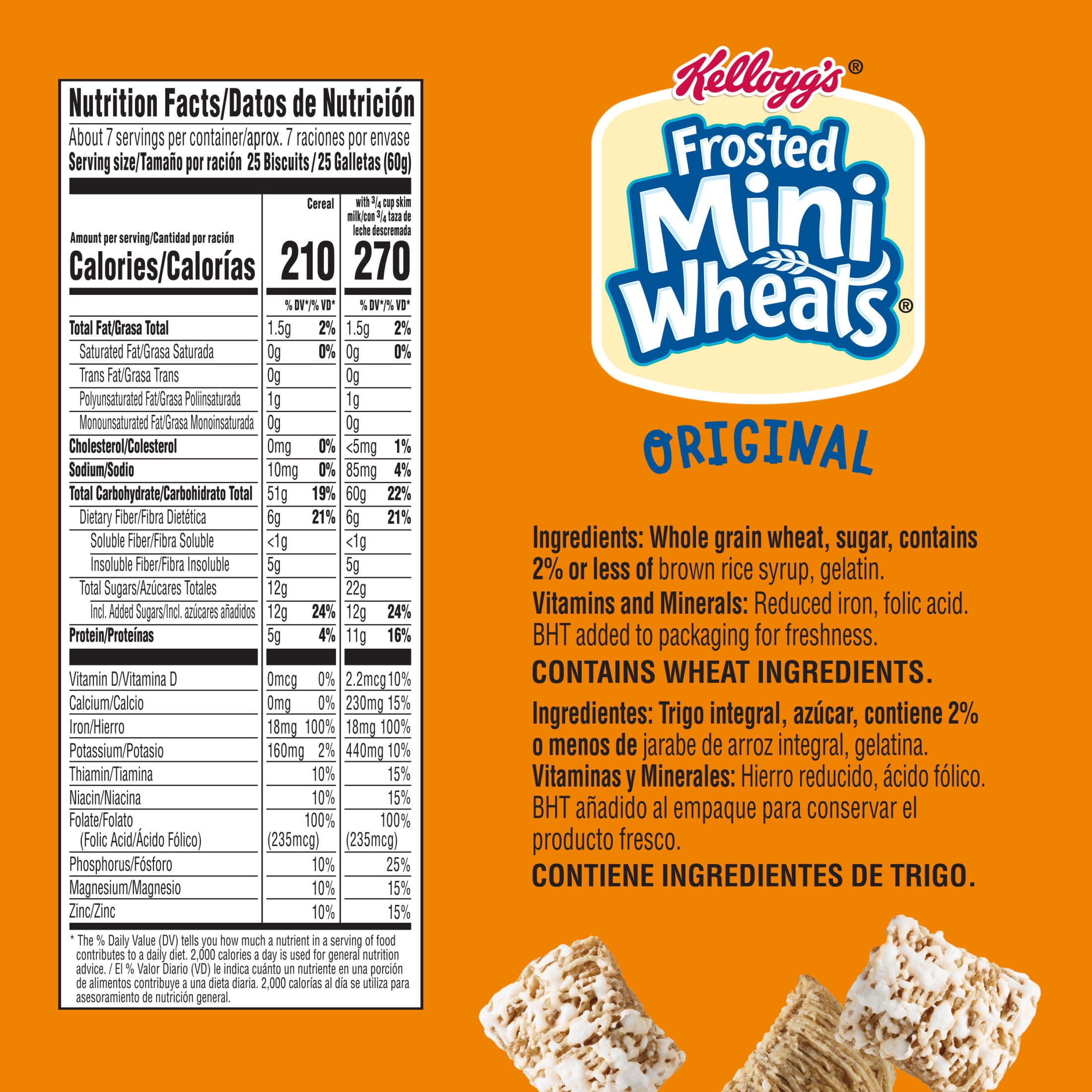 Kellogg's Frosted Mini-Wheats Original Breakfast Cereal, High Fiber, 16  oz