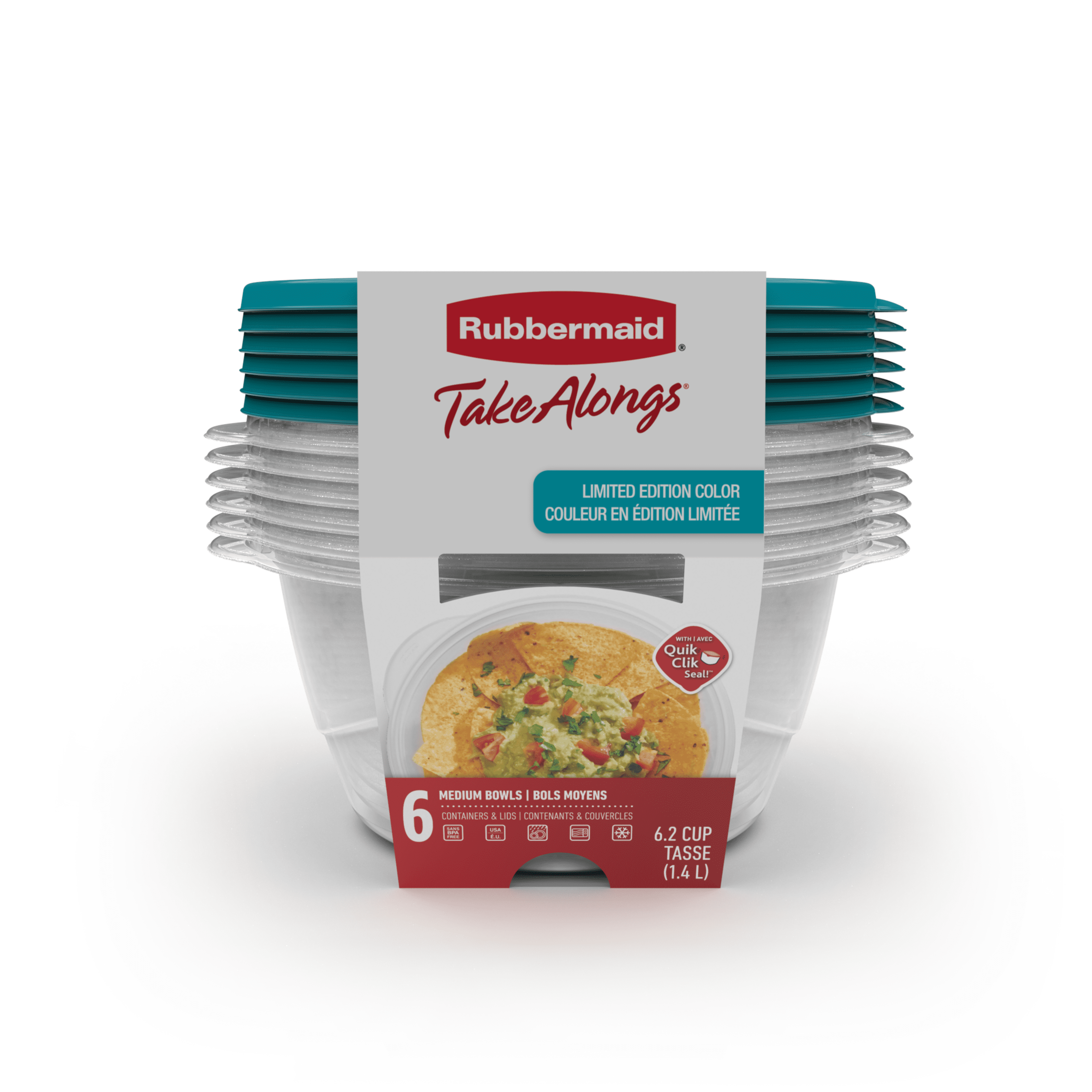 Rubbermaid TakeAlongs 6.2Cup Round Food Storage Containers, Special