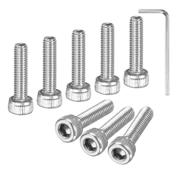 Uxcell 50-Pack M3 x 12mm Hex Socket Head Cap Screws Bolts, 304 Stainless Steel Machine Bolt Full Thread Precision Fasteners