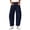 64Navy353, variant on WERYOUNG Women Elastic Waist Barrel Leg Pants Cropped Solid Color Soft Knit Side Pockets Casual Trousers Streetwear Loungewear Daily Pants Comfortable Bottom L