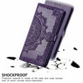 thumbnail image 6 of SaniMore for Samsung Galaxy S23 Ultra 6.8" 2023 Wallet Case with Embossed Mandala PU Leather Flip Protection Wrist Strap Credit Card Holder Pocket Kickstand Shockproof Shell For S23 Ultra,Purple, 6 of 9