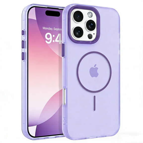 DUEDUE iPhone 16 Pro Max Case 6.9", Compatible with Mag-Safe, Magnetic Matte Slim Shockproof Case for iPhone 16 Pro Max,  Purple