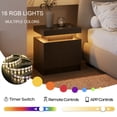 thumbnail image 4 of Cubehom LED Bedside Table, 2-Drawer Modern Nightstand with Storage, End Side Table for Living Room and Bedroom Furniture, 4 of 5