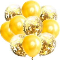Namzi 50PCS Yellow and gold Confetti Balloons, Premium 12inch Birthday Party Balloons, Balloons Bulk for Bridal Shower, Graduation Party Decoration