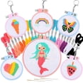 thumbnail image 1 of Kit de punto de cruz Pllieay para niños de 7 a 13 años con instrucciones, 6 unidades, 1 of 7