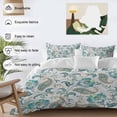 thumbnail image 4 of Teal Paisley Floral Bedding 3 Piece Duvet Cover Set Twin Size, Boho Ethnic Tribe Traditional Soft Microfiber Comforter Cover with Zipper Closure & Pillowcases, Wrinkle & FadeResistant Quilt Cover, 4 of 9