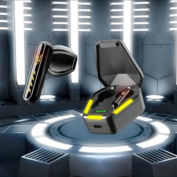 No Delay Game Bluetooth Headset Wireless Music Earphone Sport Stereo Sound LED Power Digital Display Smart Touch Noise Reduction