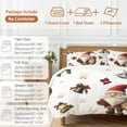 thumbnail image 6 of Christmas Bedding Duvet Cover Set Queen Size 4 Pieces Santa Claus Winter Xmas Bell Snowflake Pine Tree Bedding Set with Zipper Closure, 1 Comforter Cover 90x92 Inches 1 Flat Sheet & 2 Pillow Cases, 6 of 7