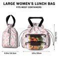 thumbnail image 5 of Pioneer Flower Floral Print Pattern Drawstring Lunch Bag Women - Drawstring Lunch Bag Insulated for Work Office - Stain-Resistant Large Lunchbags for Women with Multi-Pockets, 5 of 6