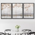 thumbnail image 3 of IDEA4WALL 3 Panels Framed Canvas Print Wall Art Set Pastel Mountain Lake Tree Forest Abstract Landscape Illustration Modern Art Decorative Nordic Artwork Housewarming - 24"x36"x3 Panels Black, 3 of 5