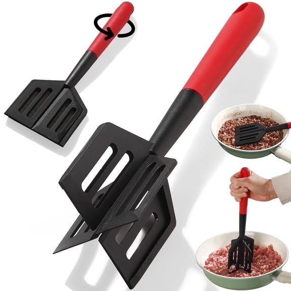 Mage Crab 2-in-1 Meat Chopper and Spatula, Stir, Mix Mashing, Ground Beef, Hamburger, Ground Meat, Potato, Heat Resistant, BPA Free
