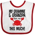 thumbnail image 3 of Inktastic Grammie and Grandpa Love Me Grandson Crab Boys or Girls Baby Bib, 3 of 4