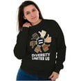 thumbnail image 3 of Diversity Unites Us Social Justice Unisex Plus Fleece Graphic Sweatshirt Brisco Brands 5X, 3 of 5