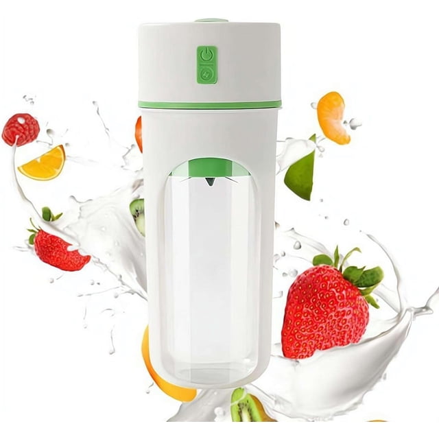 Electric Citrus Juicer, Mini Portable Cordless Juicer With Type-c Rechargeable,Multipurpose Personal Size Blenders for Smoothies,Juicing,11.49 Fl.oz,Easy Travel Friendly Kitchen Appliance (Green1)