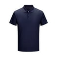 thumbnail image 4 of Fnooota Mens Polo Shirts Clearance, Short Sleeve Collared Vacation Casual Summer Shirts Navy Size S, 4 of 8