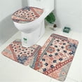 thumbnail image 2 of Multicolor Ethnic Patchwork Pattern Bathroom Rugs Sets 3 Piece,Toilet Cover Set,Absorbent Non Slip Bathroom Mats Sets with U-Shaped Contour Rug Toilet Rug Set, 2 of 5