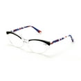thumbnail image 2 of Women Cat Eye Slim Sleek Vintage Fashion Acetate Reading Glasses - 2 Tone Pointed Tip Reader Eyeglasses, 2 of 4