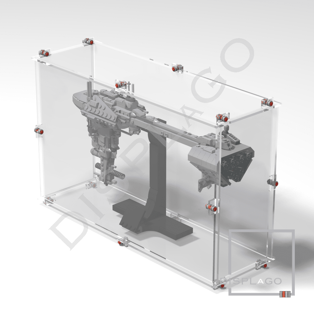 Display Case for LEGO® #77904 "Nebulon B-Frigate". Display case for minifigures. Star Wars® display case. Compatible LEGO® display.