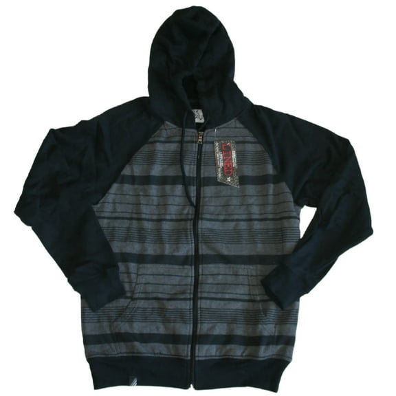 Top Heavy Men's Zip up Hoodie - Black/Grey (Medium)
