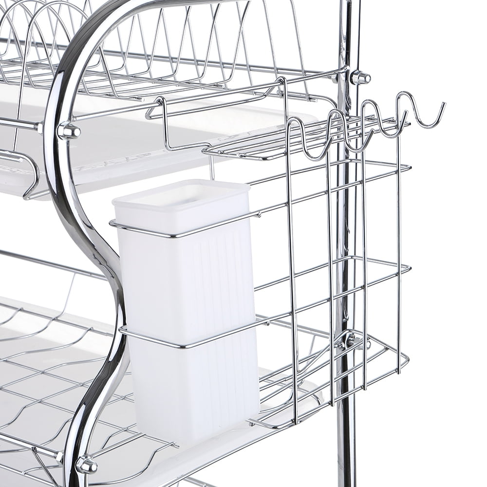 Multifunctional 3Tier Dish Rack Kitchen Supplies Storage Rack