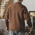 thumbnail image 4 of Suéter de punto marrón para hombre, sin capucha, polos, suéteres coreanos 2024, ropa para hombre, otoño, maletry, divertidos, tallas grandes, estilo, jerseys, venta en modo, 4 of 5
