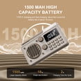 thumbnail image 5 of Yucurem Portable Radio AM FM 1500mAh Rechargeable with Best Reception, Transistor shortwave Radio Wireless Bluetooth Speaker with Large LCD Screen (Khaki), 5 of 10